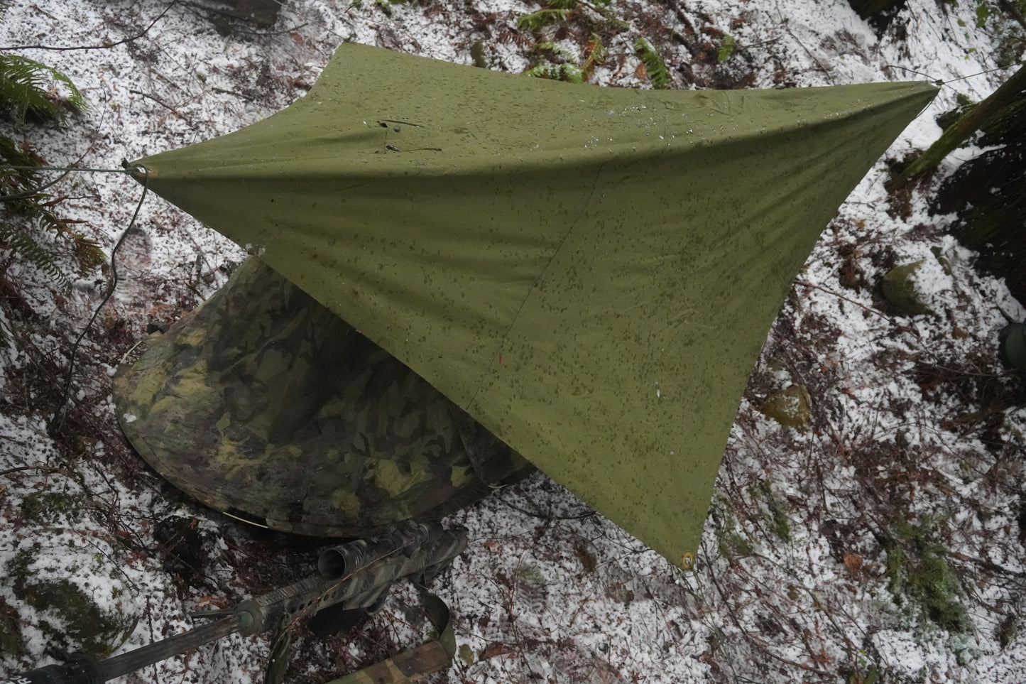 Romanian Military Canvas Half Shelter/Cape/Tarp