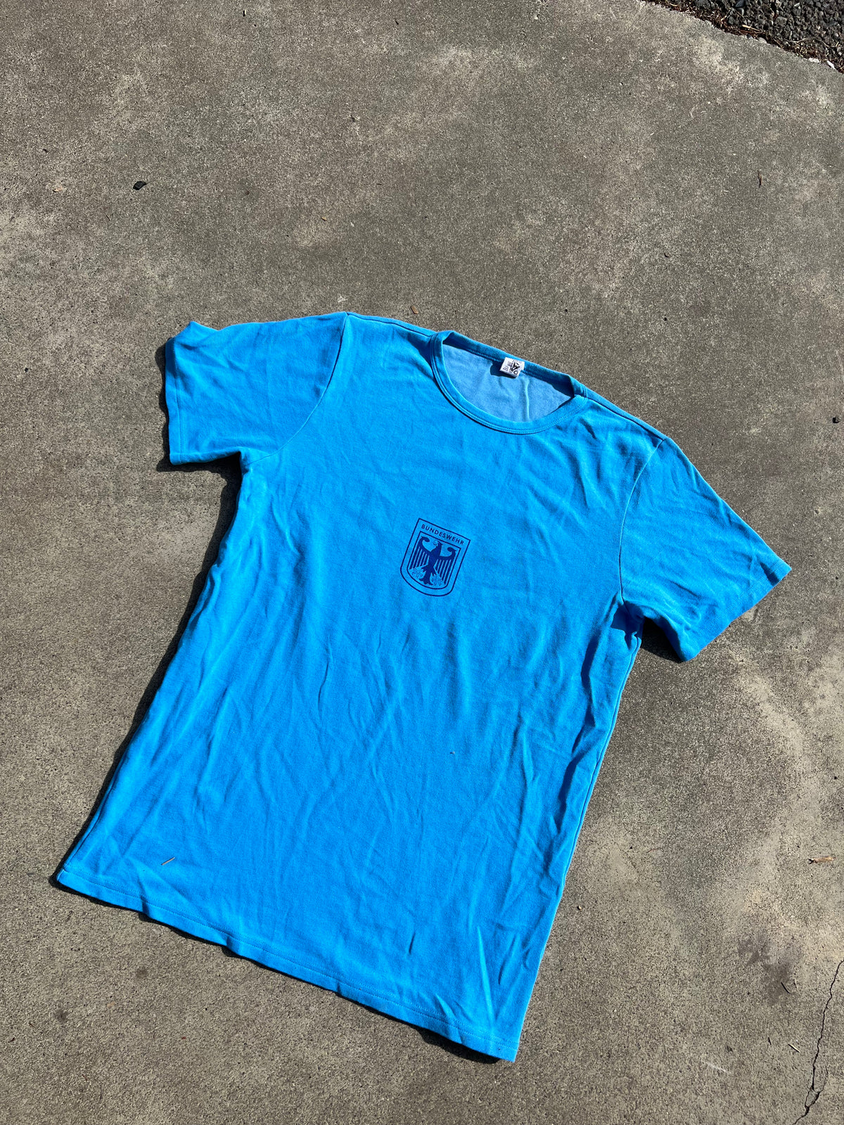 T-Shirt Blu Esercito Tedesco Bundeswehr - Cotone Con Aquila - Taglie M-XXL - Vintage - Foto 2