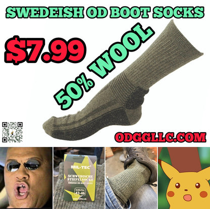 Mil-Tec Swedish OD Boot Socks - New