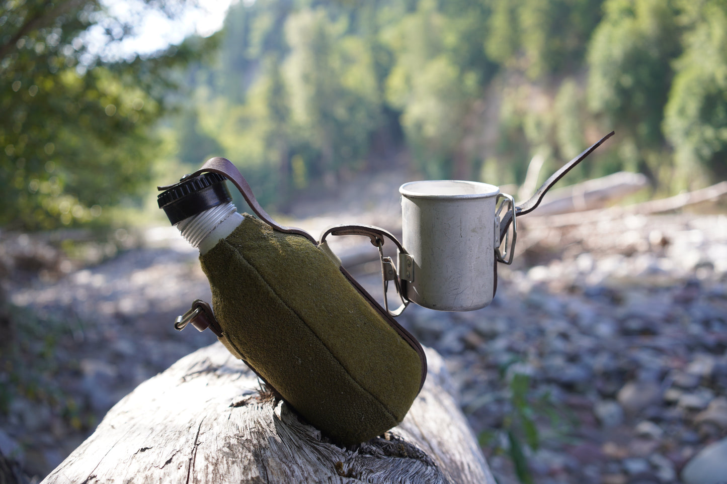 Romanian Canteen w/ Wool Cover & Cup - Issued