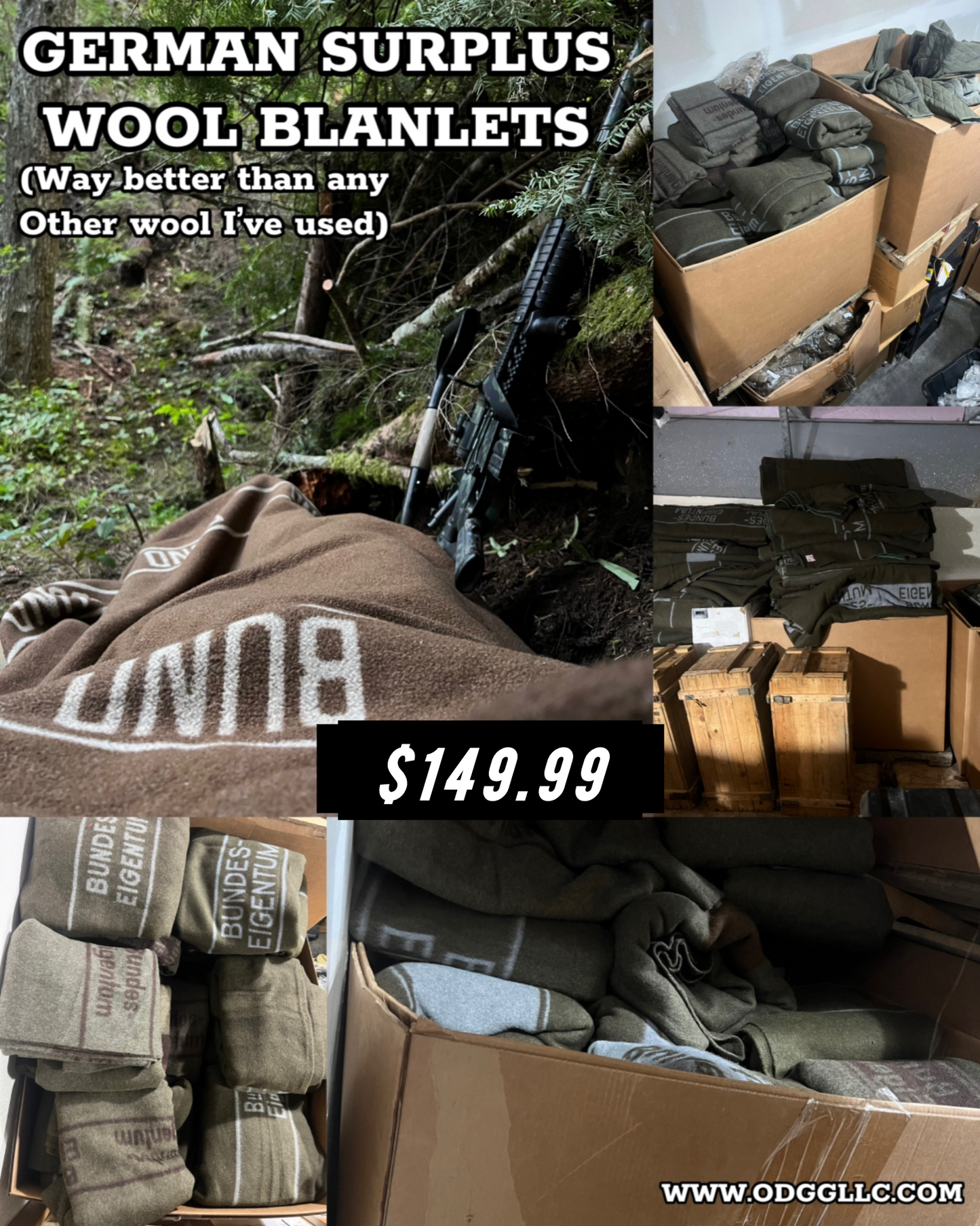 German Military Bundeswehr Wool Blankets (Bundeseigentum)