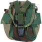 A camouflage US Military ACU MOLLE II canteen utility pouch with straps and additional pockets.