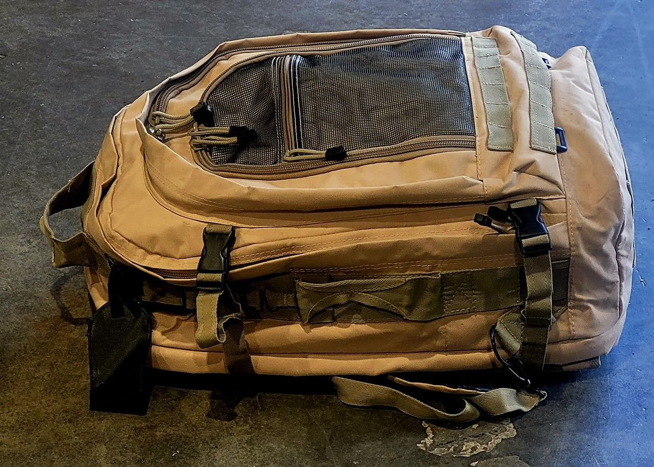 Backpack on the ground