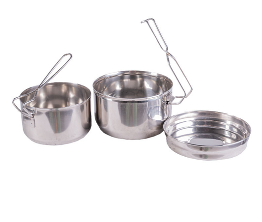 Czech Surplus 3-Pc Steel Mess Kit, Pot, cup, bowl