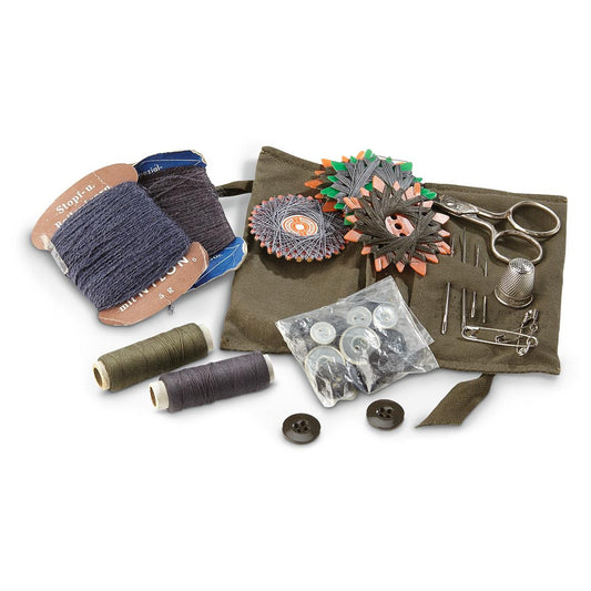 German Surplus Sewing Kit w/ OD Pouch
