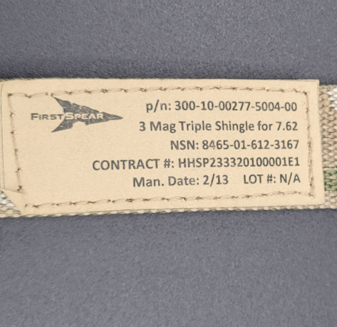 Label on a gray surface with text and branding
