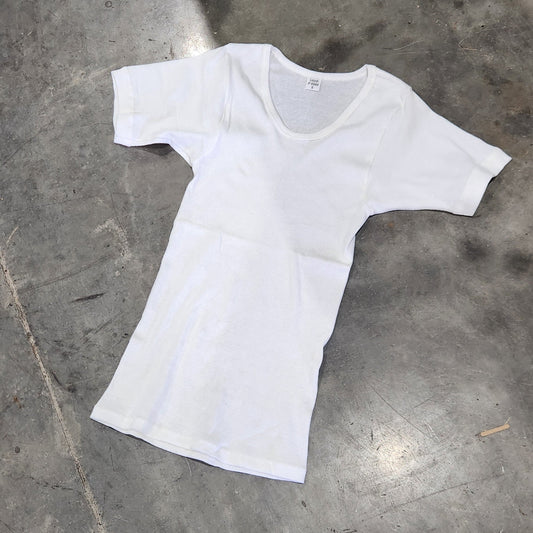 German Ribbed Wide Crew Neck T-Shirt - New, Medium