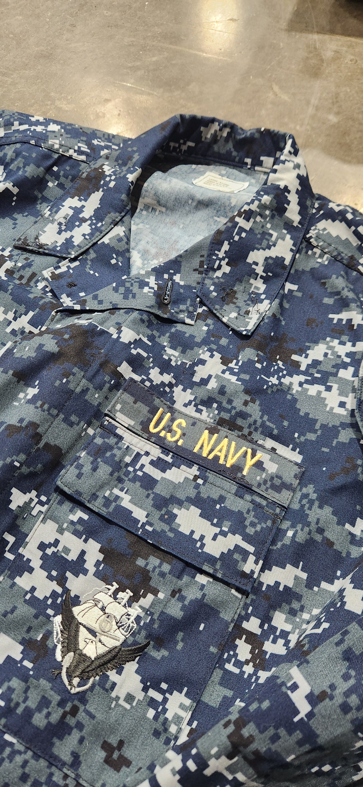 USN Working Uniform NWU Blue Digital Coats - Used